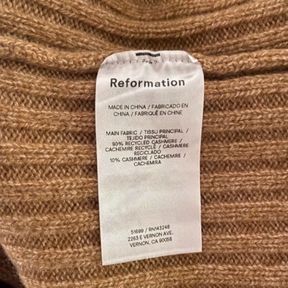 NEW Anthropologie Reformation Beckie Cashmere Collared Sweater Panko XL - Picture 15 of 16